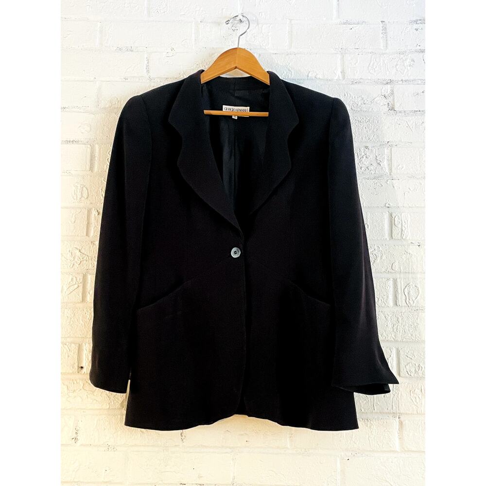 Vintage 90s Giorgio Armani Silk Blend Blazer | Made in Italy | IT 44